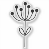 Sticker Black Outline Floral Design Transparent Custom Cut (Devant)