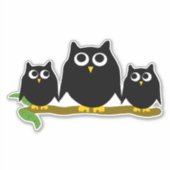 Sticker Black Owls Design (Devant)