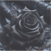 Sticker Black Rose on Black Brocade (Devant)