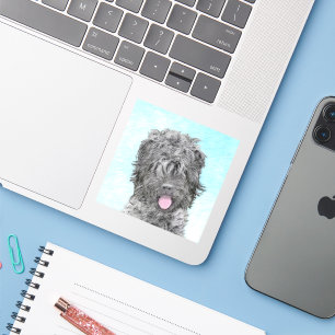 Sticker Black Russian Terrier Painting