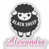 Sticker Black Sheep Pink Never Follows Flock Funny (Devant)