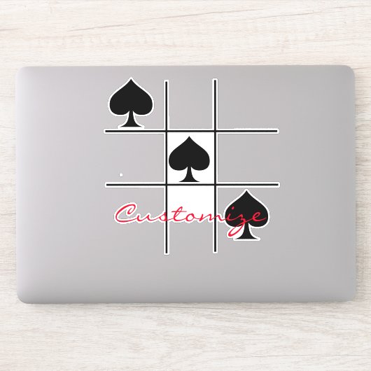 Sticker Black Spades Tic Tac Toe Thunder_Cove (Ordinateur)