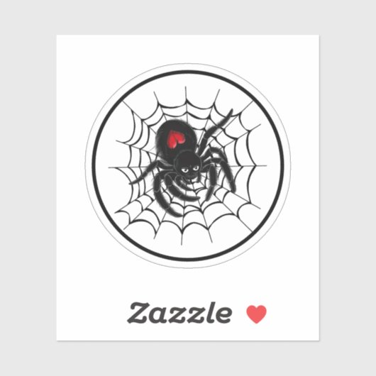 Sticker Black Spider en Web (Feuille)