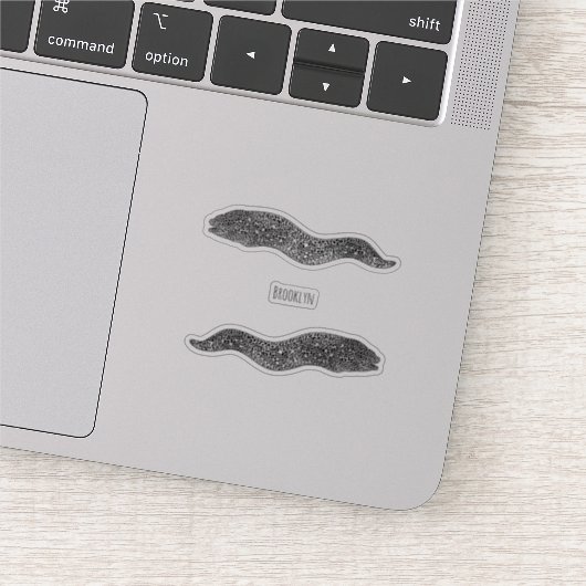 Sticker Black spotted moray eel cartoon (Détail)