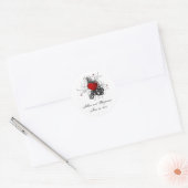 Sticker Black Swirls Coeur Rouge (Enveloppe)