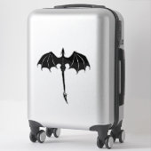Sticker Black Tribal Flight Dragon Imaginaire blanc (Sur valise)