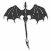 Sticker Black Tribal Flight Dragon Imaginaire blanc (Devant)