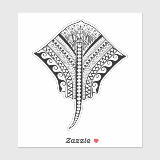 Sticker Black Tribal Stingray Manta Ray (Feuille)