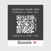 Sticker Black Vinyl carré Business Code QR Bouteille d'eau (Feuille)