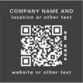 Sticker Black Vinyl carré Business Code QR Bouteille d'eau (Devant)