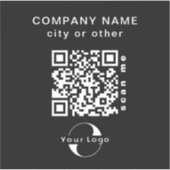 Sticker Black Vinyl carré Business QR code bouteille d'eau (Devant)