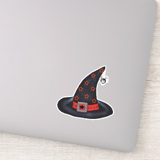 Sticker Black Witch Casquette Argent Boucle Orange Stars S (Détail)