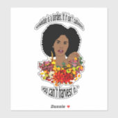 Sticker Black Woman African Proverbs connaissances Citatio (Feuille)