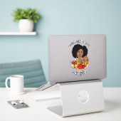 Sticker Black Woman African Proverbs connaissances Citatio (Ordinateur portable sur le bureau)