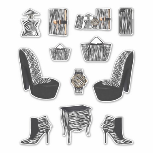 Sticker Black Zebra Print Femmes Décors Haute Mode (Devant)