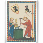 Sticker Blacksmith Forge Casque Art Médiéval (Devant)