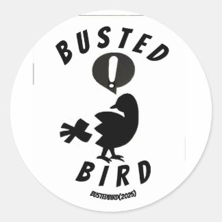 Sticker blad (20) met Busted Bird logo