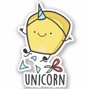 Sticker Blague de maïs drôle de licorne 