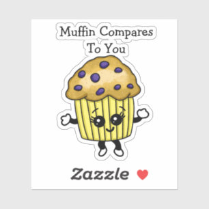 Sticker Blague de muffin aux myrtilles amusante, Muffin vo