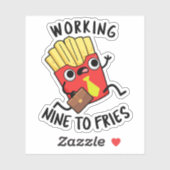 Sticker Blague drôle de frites françaises de neuf à frites (Feuille)