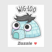 Sticker Blague drôle d'igloo Wig-loo (Feuille)