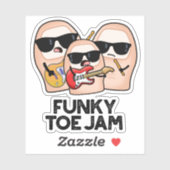 Sticker Blague musicale funky sur les orteils (Feuille)