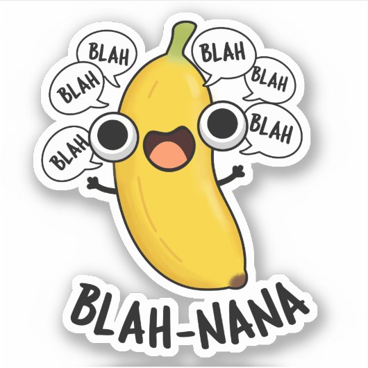Sticker Blah-nana Funny Banana Pun (Devant)