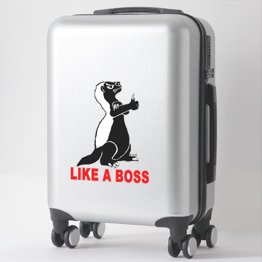 Sticker Blaireau de miel, comme un patron (Sur valise)