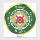 Sticker Blake Irish Shield & Celtic Cross Personnalisé (Feuille)