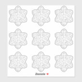Sticker blanc à flocons de neige de 3 jours (Feuille)