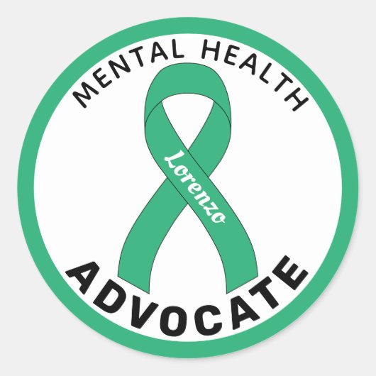 Sticker blanc à ruban pour guerrier en santé menta (Devant)