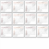 Sticker Blanc minimal 2024 Calendrier mensuel complet de l (Devant)