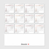 Sticker Blanc minimal 2024 Calendrier mensuel complet de l (Feuille)