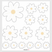 Sticker Blanc Retro Daisy (Feuille)