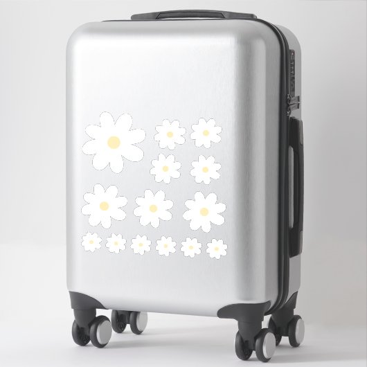 Sticker Blanc Retro Daisy (Sur valise)