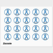 Sticker blanc rond blanc pour combattre le cancer  (Feuille)