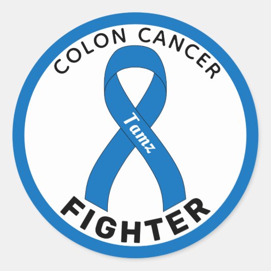 Sticker blanc rond blanc pour combattre le cancer  (Devant)