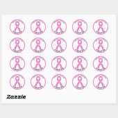 Sticker blanc rond blanc pour combattre le cancer  (Feuille)