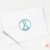 Sticker blanc rond blanc pour Lutte contre le Canc (Enveloppe)