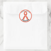 Sticker blanc rond blanc pour Lutte contre le canc (Sac)