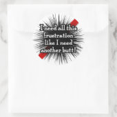 Sticker blanc rond de frustration (Sac)