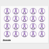 Sticker blanc rond Epilepsy Warriet Ribbon (Feuille)
