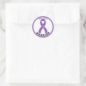 Sticker blanc rond Epilepsy Warriet Ribbon (Sac)