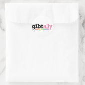 Sticker blanc rond GLBT Ally (Sac)
