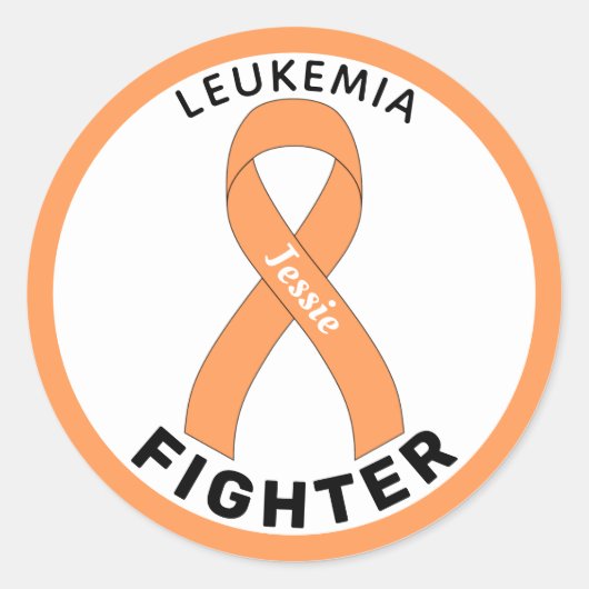 Sticker blanc rond Leukemia Fighter (Devant)