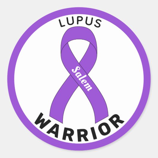 Sticker blanc rond Lupus Warrior (Devant)