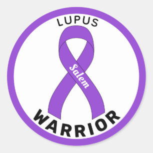 Sticker blanc rond Lupus Warrior