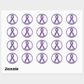 Sticker blanc rond pour Dementia Warrior (Feuille)
