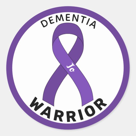 Sticker blanc rond pour Dementia Warrior (Devant)