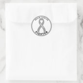 Sticker blanc rond pour Lutte contre le cancer du  (Sac)